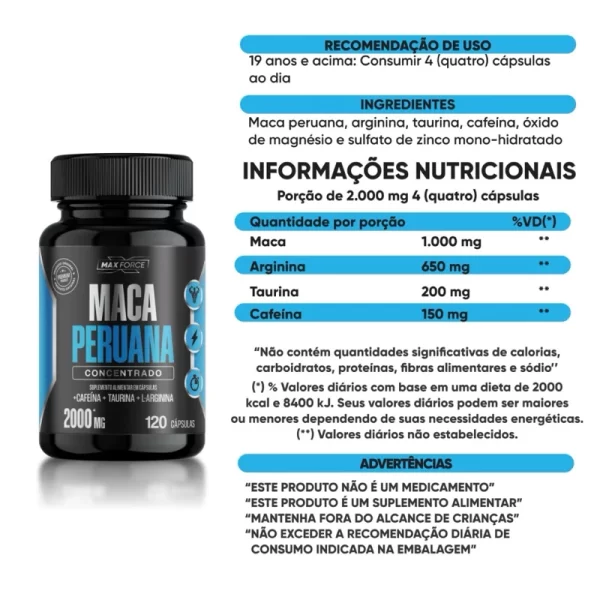 Maca Peruana  120 caps 2000mg - Image 2