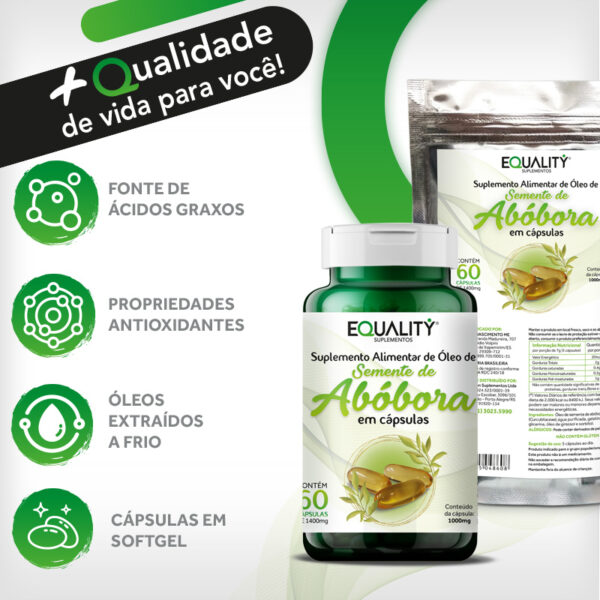 Óleo de Semente de Abóbora  1400 mg - 60 cápsulas Softgel - Image 5